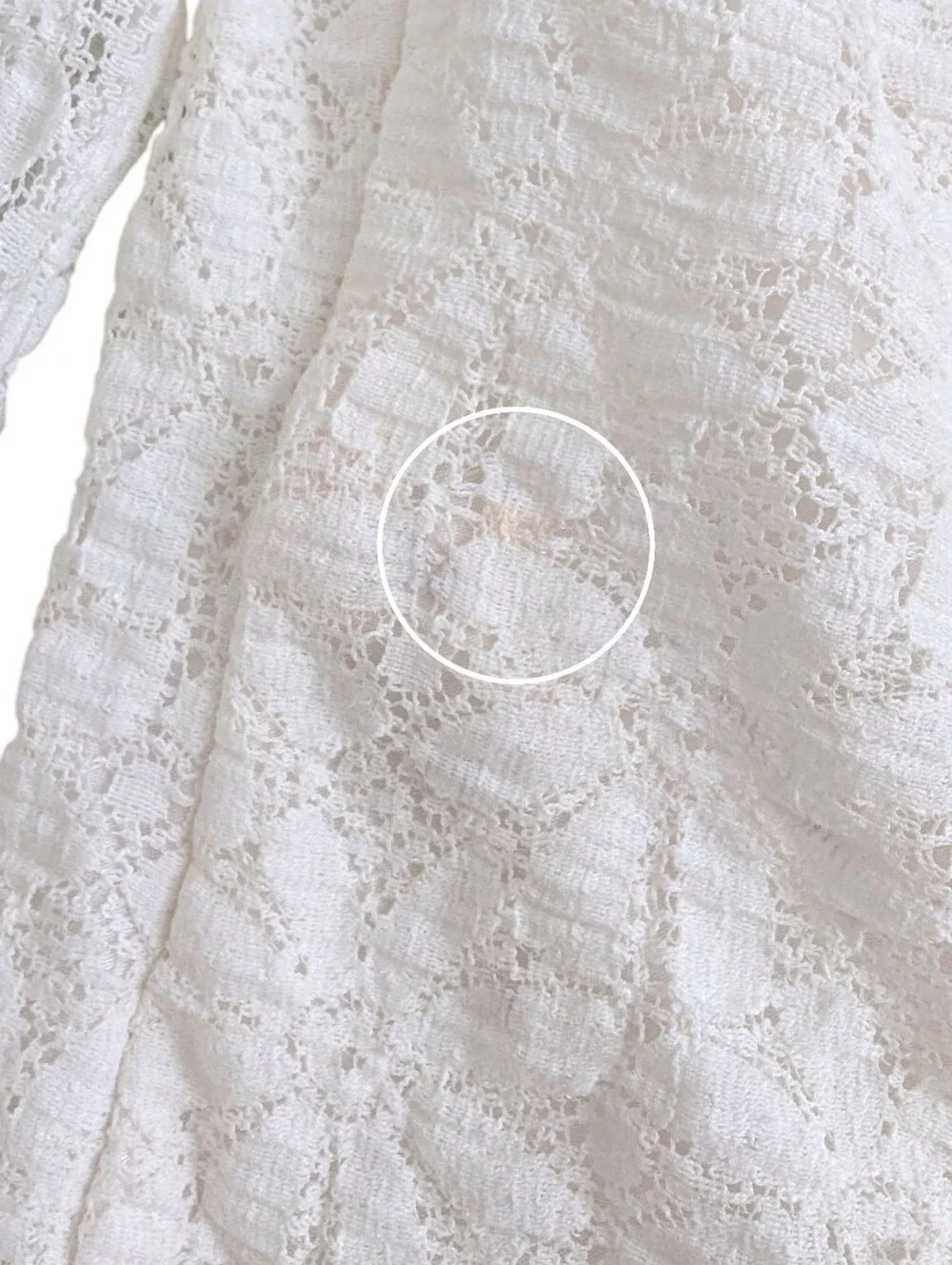 Free People Tea Time Top White Lace Long  Sleeve Cropped Size XS